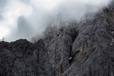 Panoramic view of volcanic mountain against sky