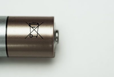 High angle view of text on paper against white background