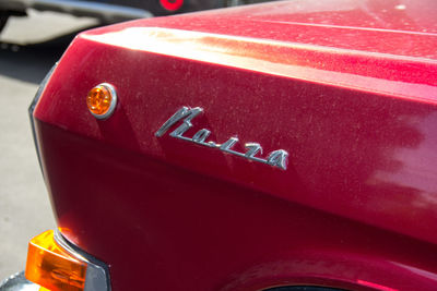 Close-up of vintage car