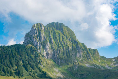 Low angle view of mountain against sky