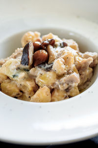 Close-up of gnocchi in plate