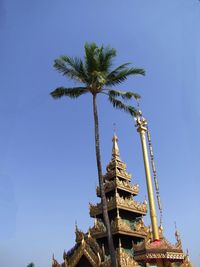 Low angle view of temple against clear sky