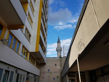 Low angle view of buildings against sky