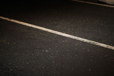 High angle view of railroad track along road