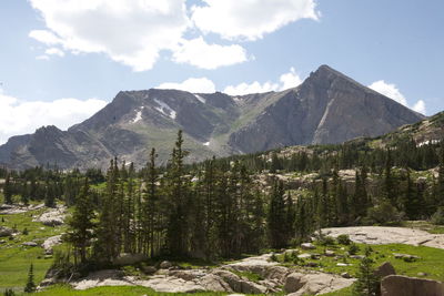 Scenic view of rocky mountains against sky