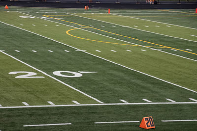 Empty soccer field