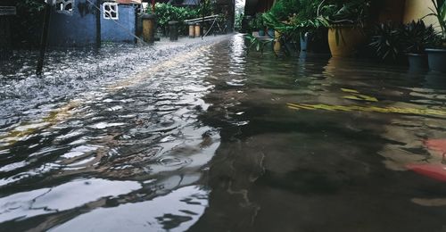 Wet street in rainy season