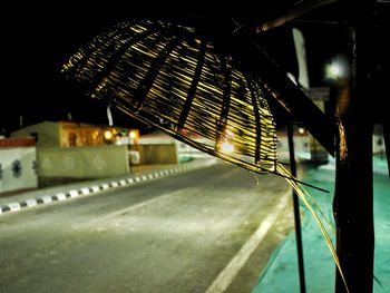 Close-up of illuminated lighting equipment