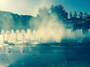 Water splashing on fountain