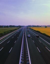 View of highway against clear sky