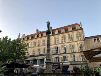 Low angle view of building against clear sky