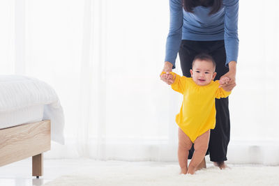 Mother and daughter at home