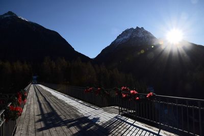 Scenic view of mountains against clear sky