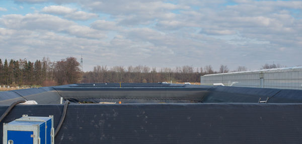 Scenic view of dam against sky