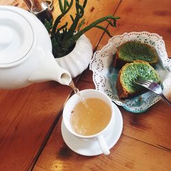 Coffee cup on table
