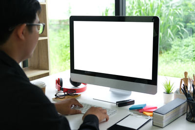 Man working on table