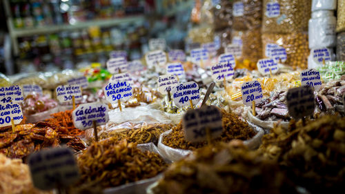 Various spices for sale at market