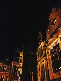 Low angle view of building at night