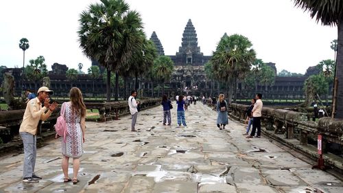 Group of people in front of building