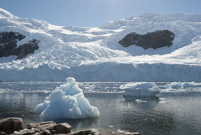 Scenic view of snowcapped mountains