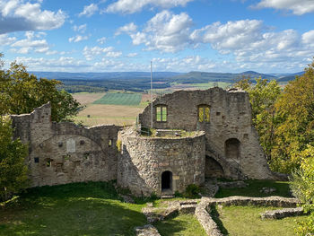 View of fort against cloudy sky