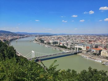 High angle view of bridge over river