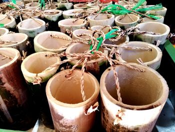 High angle view of food in container