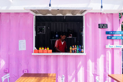 Woman working in store