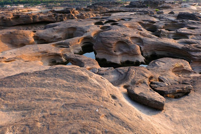 High angle view of rocks