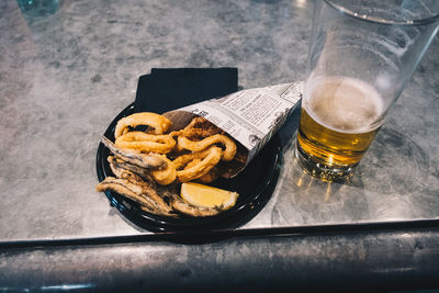 Close-up of food on table