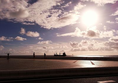 Scenic view of sea at sunset