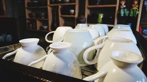 Close-up of coffee cup on table