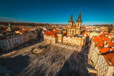 High angle view of cityscape