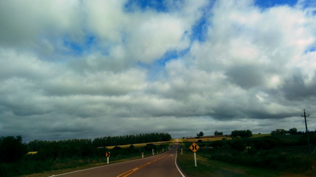 EMPTY ROAD ALONG LANDSCAPE AGAINST SKY