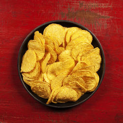 High angle view of fruit in bowl