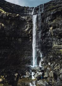 Scenic view of waterfall
