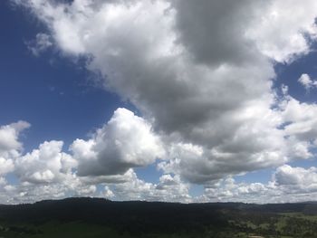 Low angle view of landscape against sky
