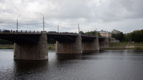 Bridge over river against sky