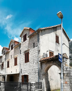 Low angle view of old building against sky