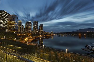 City lit up at night