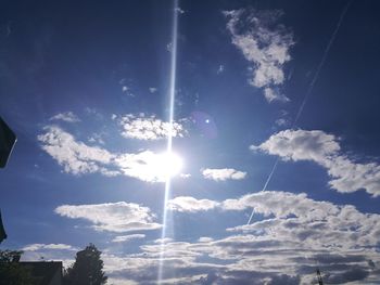 Low angle view of vapor trail in sky