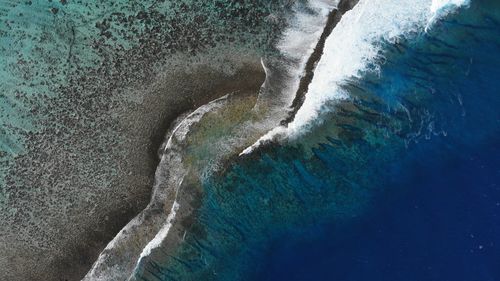 High angle view of sea shore