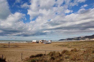 Scenic view of beach against sky