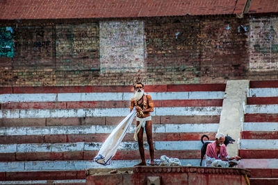 Clothes hanging on wall