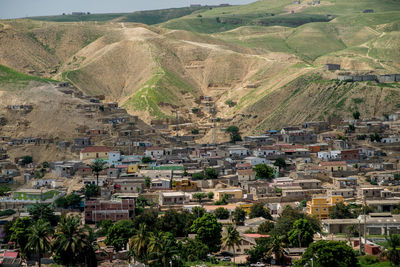 High angle view of townscape