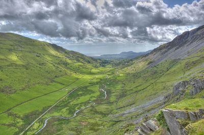 Scenic view of mountains against sky