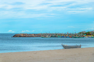 Scenic view of beach against sky