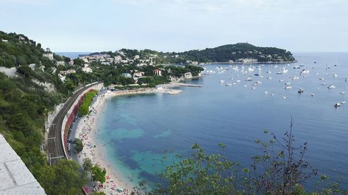 High angle view of sea against sky