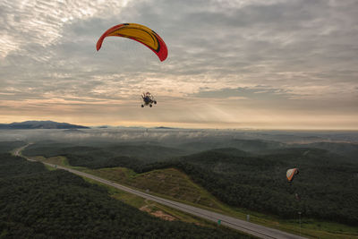 Low angle view of parachute