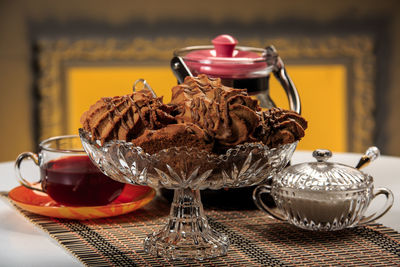 Close-up of cake on table